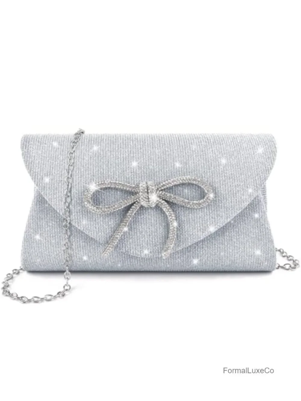 Glitter Envelope Clutch Purse with Detachable Chain Evening Bag Formal Wedding